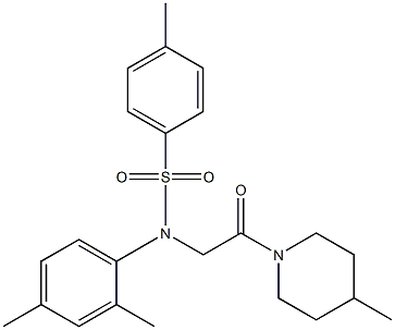 N-(2,4-dimethylphenyl)-4-methyl-N-[2-(4-methylpiperidin-1-yl)-2-oxoethyl]benzenesulfonamide 化学構造式