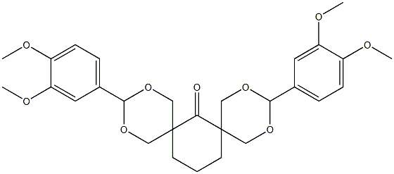 3,11-bis(3,4-dimethoxyphenyl)-2,4,10,12-tetraoxadispiro[5.1.5.3]hexadecan-7-one,,结构式