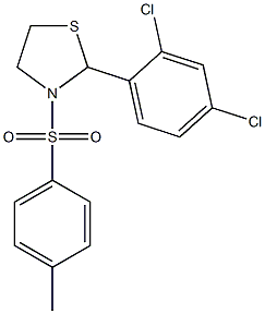 2-(2,4-dichlorophenyl)-3-[(4-methylphenyl)sulfonyl]-1,3-thiazolidine Struktur