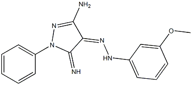 3-amino-5-imino-1-phenyl-1,5-dihydro-4H-pyrazol-4-one (3-methoxyphenyl)hydrazone Structure