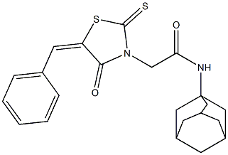 N-(1-adamantyl)-2-(5-benzylidene-4-oxo-2-thioxo-1,3-thiazolidin-3-yl)acetamide Structure