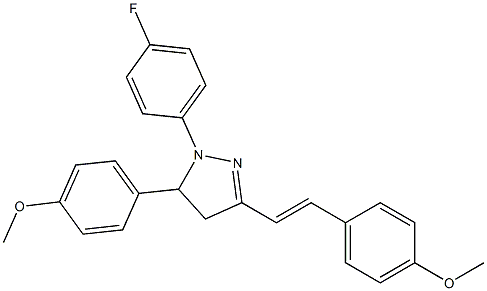 1-(4-fluorophenyl)-5-(4-methoxyphenyl)-3-[2-(4-methoxyphenyl)vinyl]-4,5-dihydro-1H-pyrazole Struktur