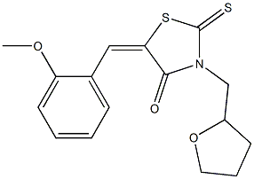 5-(2-methoxybenzylidene)-3-(tetrahydro-2-furanylmethyl)-2-thioxo-1,3-thiazolidin-4-one 结构式