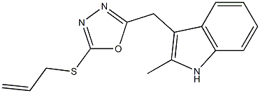 allyl 5-[(2-methyl-1H-indol-3-yl)methyl]-1,3,4-oxadiazol-2-yl sulfide Structure