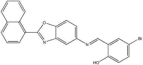 4-bromo-2-({[2-(1-naphthyl)-1,3-benzoxazol-5-yl]imino}methyl)phenol,,结构式
