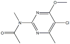 N-(5-chloro-4-methoxy-6-methyl-2-pyrimidinyl)-N-methylacetamide Struktur