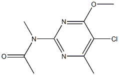 N-(5-chloro-4-methoxy-6-methyl-2-pyrimidinyl)-N-methylacetamide 化学構造式