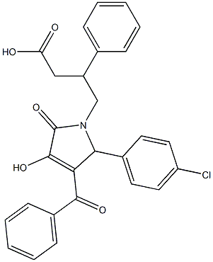 4-[3-benzoyl-2-(4-chlorophenyl)-4-hydroxy-5-oxo-2,5-dihydro-1H-pyrrol-1-yl]-3-phenylbutanoic acid 结构式
