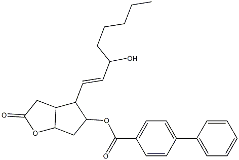 4-(3-hydroxy-1-octenyl)-2-oxohexahydro-2H-cyclopenta[b]furan-5-yl [1,1'-biphenyl]-4-carboxylate Struktur