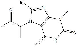 8-bromo-3-methyl-7-(1-methyl-2-oxopropyl)-3,7-dihydro-1H-purine-2,6-dione Structure