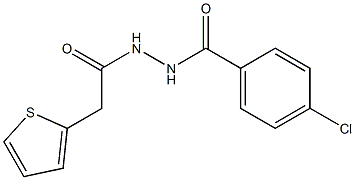 4-chloro-N'-(2-thienylacetyl)benzohydrazide 化学構造式