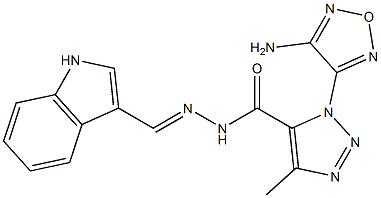 1-(4-amino-1,2,5-oxadiazol-3-yl)-N'-(1H-indol-3-ylmethylene)-4-methyl-1H-1,2,3-triazole-5-carbohydrazide 结构式