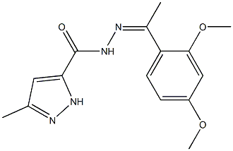 N'-[1-(2,4-dimethoxyphenyl)ethylidene]-3-methyl-1H-pyrazole-5-carbohydrazide Structure