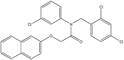 N-(3-chlorophenyl)-N-(2,4-dichlorobenzyl)-2-(2-naphthyloxy)acetamide 化学構造式