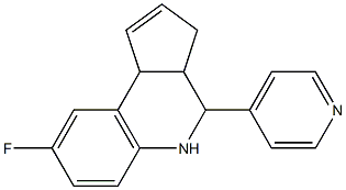 8-fluoro-4-(4-pyridinyl)-3a,4,5,9b-tetrahydro-3H-cyclopenta[c]quinoline 化学構造式
