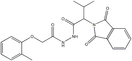 2-(1,3-dioxo-1,3-dihydro-2H-isoindol-2-yl)-3-methyl-N'-[(2-methylphenoxy)acetyl]butanohydrazide Struktur