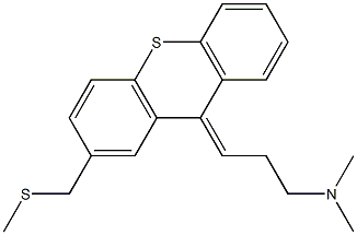 N,N-dimethyl-N-(3-{2-[(methylsulfanyl)methyl]-9H-thioxanthen-9-ylidene}propyl)amine Struktur