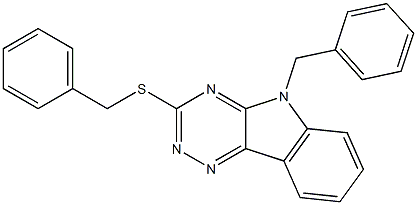 benzyl 5-benzyl-5H-[1,2,4]triazino[5,6-b]indol-3-yl sulfide,,结构式