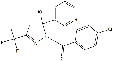 1-(4-chlorobenzoyl)-5-(3-pyridinyl)-3-(trifluoromethyl)-4,5-dihydro-1H-pyrazol-5-ol 结构式