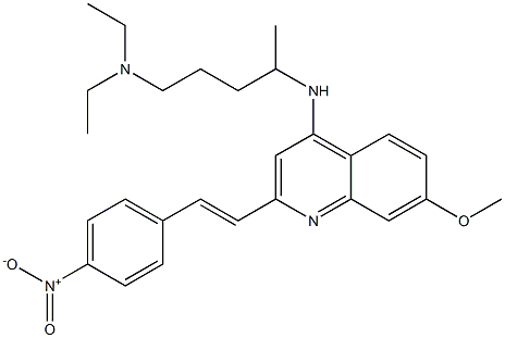 4-{[4-(diethylamino)-1-methylbutyl]amino}-2-(2-{4-nitrophenyl}vinyl)-7-methoxyquinoline,,结构式