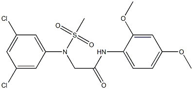 2-[3,5-dichloro(methylsulfonyl)anilino]-N-(2,4-dimethoxyphenyl)acetamide Struktur