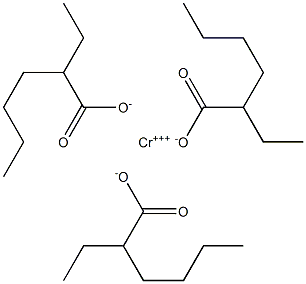 Chromium (III) 2-ethylhexanoate, 50.9% in 2-ethylhexanoic acid, Cr 5.5% 化学構造式