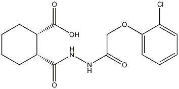 (1S,2R)-2-({2-[2-(2-chlorophenoxy)acetyl]hydrazino}carbonyl)cyclohexanecarboxylic acid Struktur