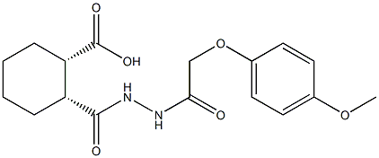 (1S,2R)-2-({2-[2-(4-methoxyphenoxy)acetyl]hydrazino}carbonyl)cyclohexanecarboxylic acid Struktur