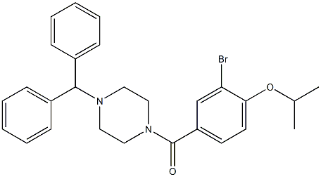 (4-benzhydryl-1-piperazinyl)(3-bromo-4-isopropoxyphenyl)methanone,,结构式