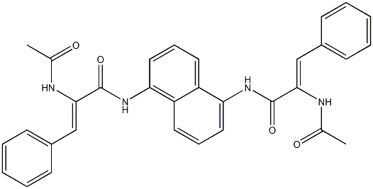 (Z)-2-(acetylamino)-N-(5-{[(Z)-2-(acetylamino)-3-phenyl-2-propenoyl]amino}-1-naphthyl)-3-phenyl-2-propenamide 结构式