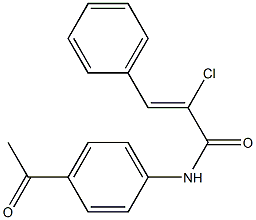 (Z)-N-(4-acetylphenyl)-2-chloro-3-phenyl-2-propenamide Structure