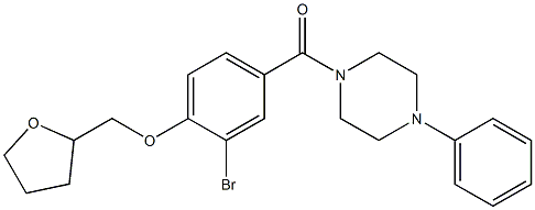 [3-bromo-4-(tetrahydro-2-furanylmethoxy)phenyl](4-phenyl-1-piperazinyl)methanone Struktur