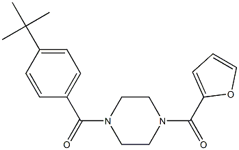 {4-[4-(tert-butyl)benzoyl]-1-piperazinyl}(2-furyl)methanone 化学構造式