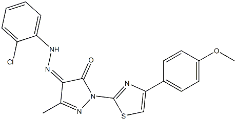 1-[4-(4-methoxyphenyl)-1,3-thiazol-2-yl]-3-methyl-1H-pyrazole-4,5-dione 4-[N-(2-chlorophenyl)hydrazone]