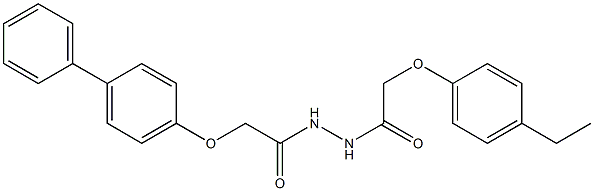 2-([1,1'-biphenyl]-4-yloxy)-N'-[2-(4-ethylphenoxy)acetyl]acetohydrazide 化学構造式