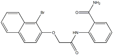 2-({2-[(1-bromo-2-naphthyl)oxy]acetyl}amino)benzamide 结构式