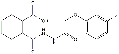 2-({2-[2-(3-methylphenoxy)acetyl]hydrazino}carbonyl)cyclohexanecarboxylic acid Struktur