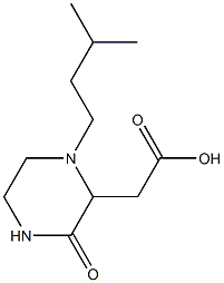 2-(1-isopentyl-3-oxo-2-piperazinyl)acetic acid Struktur