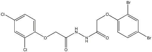 2-(2,4-dibromophenoxy)-N'-[2-(2,4-dichlorophenoxy)acetyl]acetohydrazide Struktur