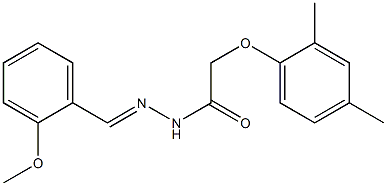 2-(2,4-dimethylphenoxy)-N'-[(E)-(2-methoxyphenyl)methylidene]acetohydrazide,,结构式