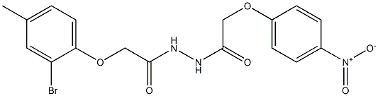 2-(2-bromo-4-methylphenoxy)-N'-[2-(4-nitrophenoxy)acetyl]acetohydrazide Structure