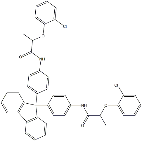 2-(2-chlorophenoxy)-N-{4-[9-(4-{[2-(2-chlorophenoxy)propanoyl]amino}phenyl)-9H-fluoren-9-yl]phenyl}propanamide Structure