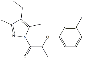 2-(3,4-dimethylphenoxy)-1-(4-ethyl-3,5-dimethyl-1H-pyrazol-1-yl)-1-propanone|