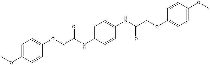 2-(4-methoxyphenoxy)-N-(4-{[2-(4-methoxyphenoxy)acetyl]amino}phenyl)acetamide 化学構造式