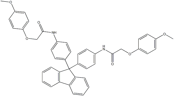 2-(4-methoxyphenoxy)-N-{4-[9-(4-{[2-(4-methoxyphenoxy)acetyl]amino}phenyl)-9H-fluoren-9-yl]phenyl}acetamide 结构式