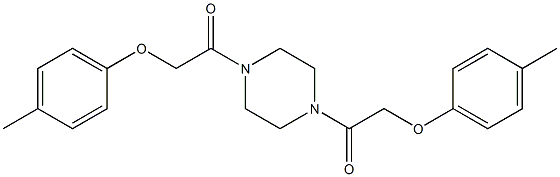 2-(4-methylphenoxy)-1-{4-[2-(4-methylphenoxy)acetyl]-1-piperazinyl}-1-ethanone Struktur