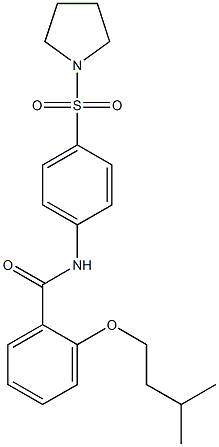 2-(isopentyloxy)-N-[4-(1-pyrrolidinylsulfonyl)phenyl]benzamide Struktur