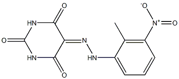 2,4,5,6(1H,3H)-pyrimidinetetrone 5-[N-(2-methyl-3-nitrophenyl)hydrazone] Struktur