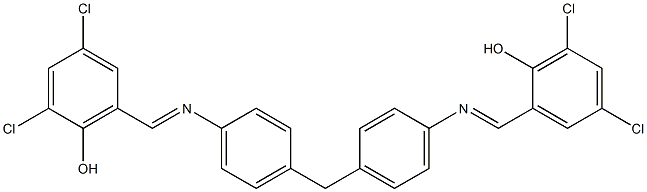 2,4-dichloro-6-({[4-(4-{[(E)-(3,5-dichloro-2-hydroxyphenyl)methylidene]amino}benzyl)phenyl]imino}methyl)phenol