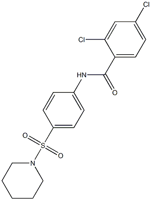 2,4-dichloro-N-[4-(1-piperidinylsulfonyl)phenyl]benzamide 化学構造式